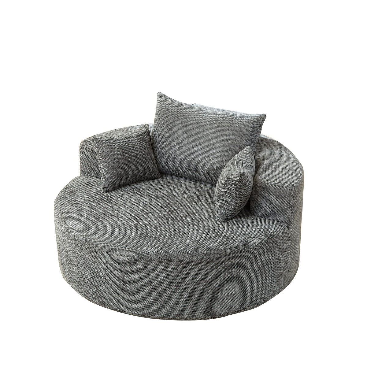 Gray Sleeper Chair Arm Chair with Pillow Support - Chenille Fabric