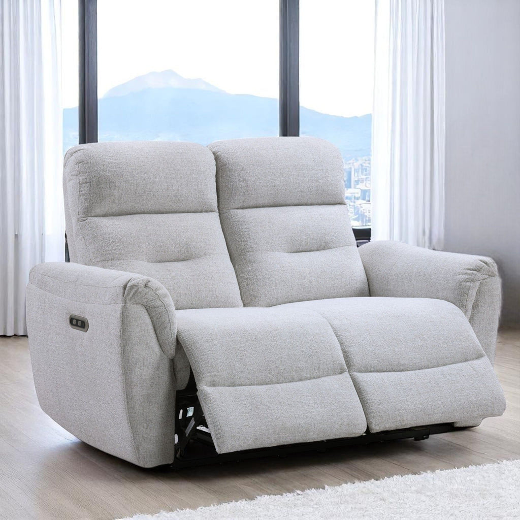 Power Motion Loveseat with USB Port - Gray Chenille