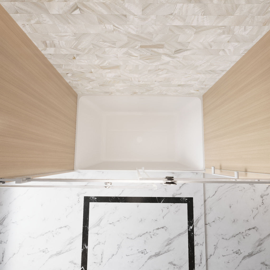 Frameless Single Sliding Shower Door with Square Tube Track - Gray
