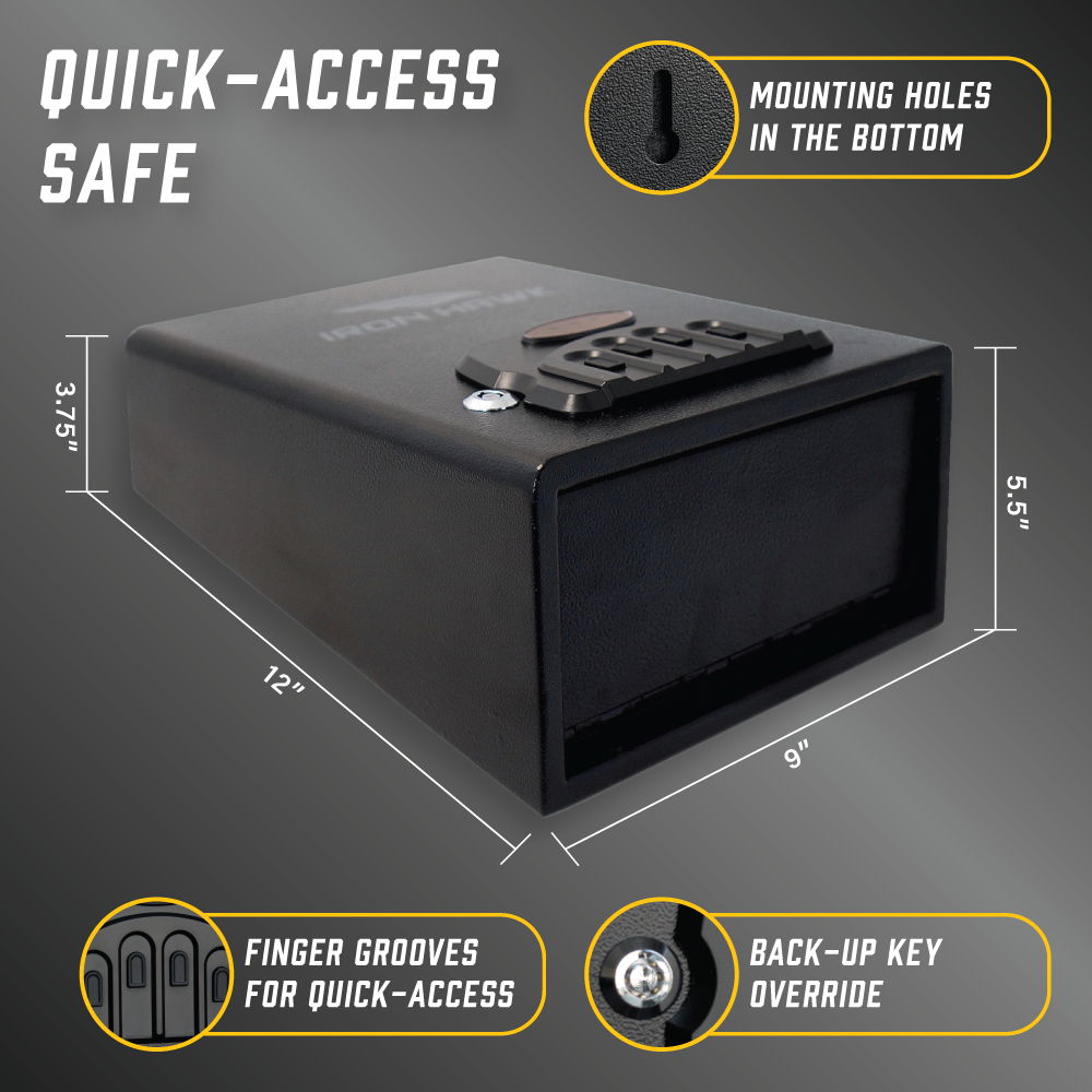 Compact Quick Access Vault with Durable Steel Construction - Black