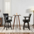 Swivel Counter Height Bar Stool with High Backrest and Solid Hardwood - Multiple Colors
