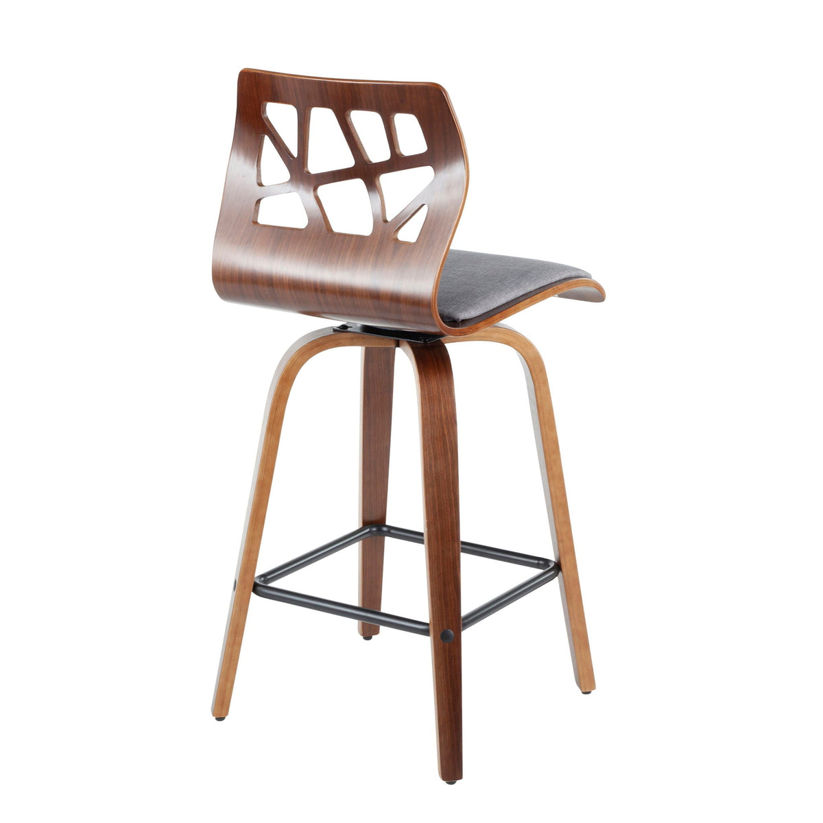 Mid-Century Modern Counter Stool Set with Swivel - Gray or Light Blue