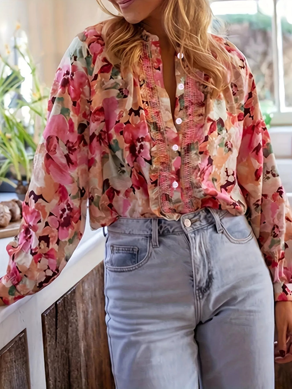 Floral Print Button Up Shirt