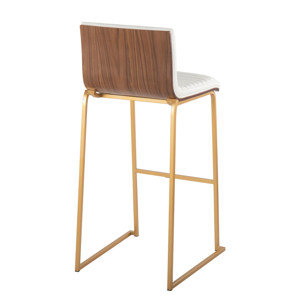 Mason Mara Contemporary Fixed Height Barstool Set with Upholstered Seat - White, Dark Gray, Black