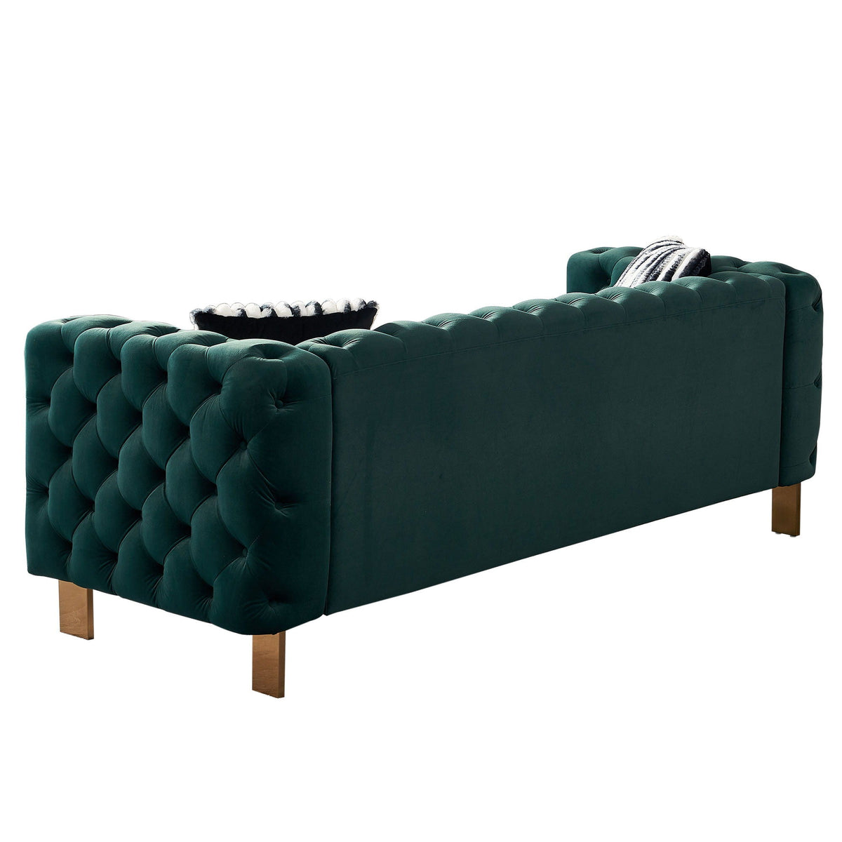 Modern Tufted Living Room Sofa with Button Detail - 84.25" Wide, Multiple Colors