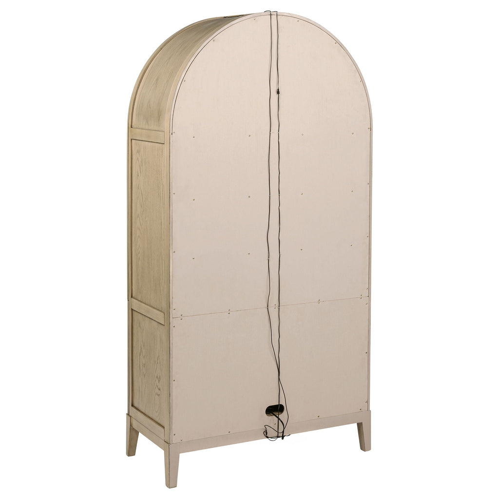 Kailani 4-Door Cane Dining Vitrine Display Cabinet Beige Oak