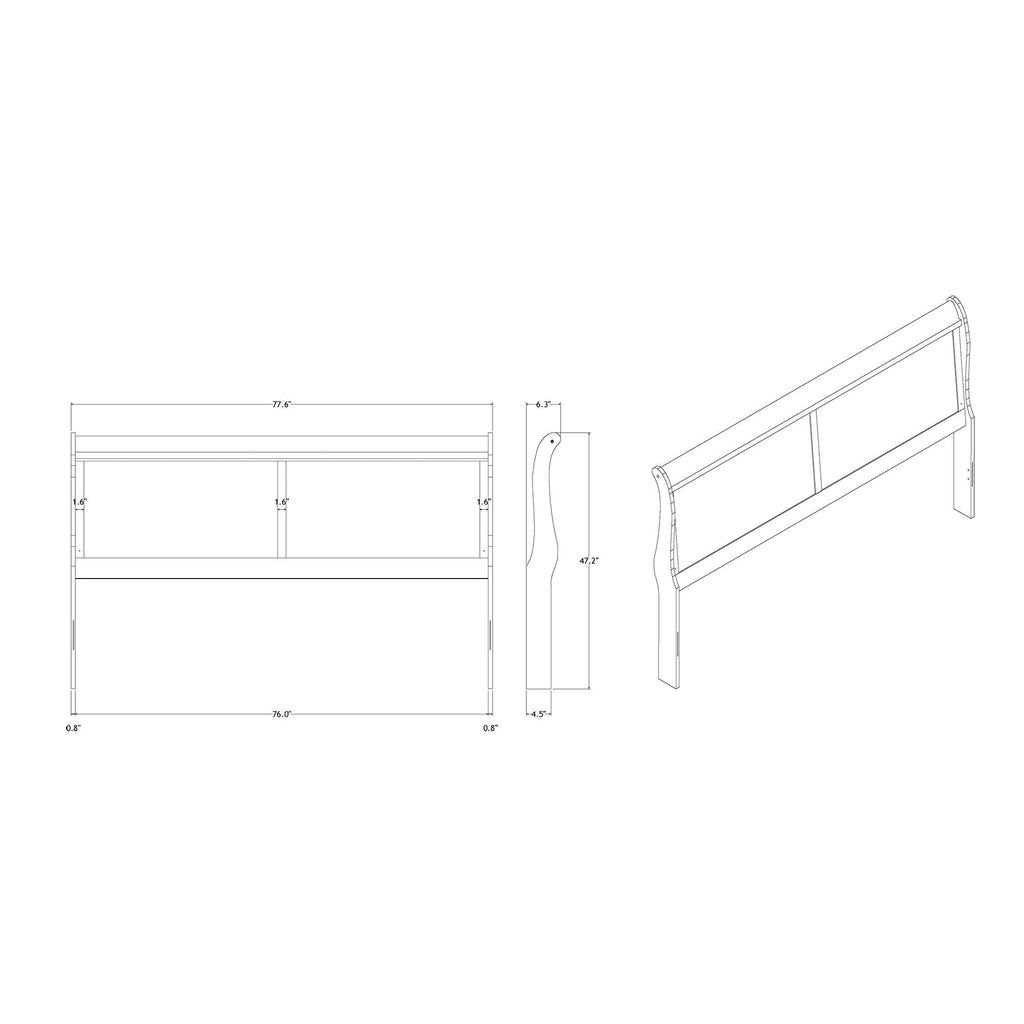Charlston Sleigh Bed with LED Lighting - Blue or White