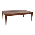 Natural Wood Dining Table with Live-Edge Inspired Detail - Brown