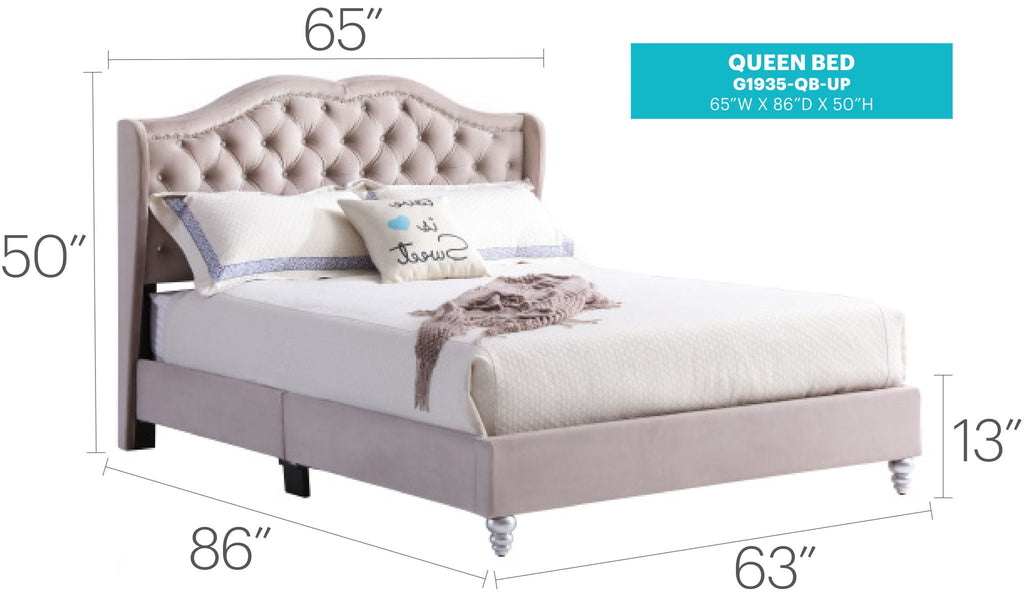Transitional Upholstered Bed with Jewel Tufting – Multiple Colors