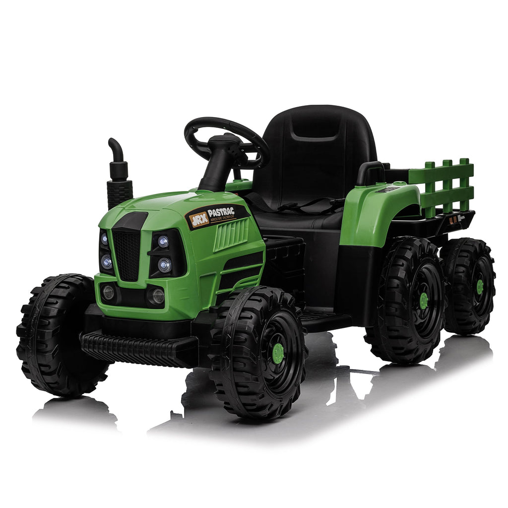 24V Ride On Tractor with Trailer and Bluetooth - Emerald or Blue