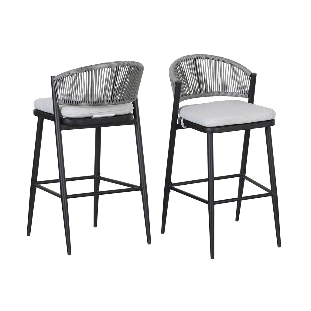 Outdoor Bar Height Metal Frame Counter Stools