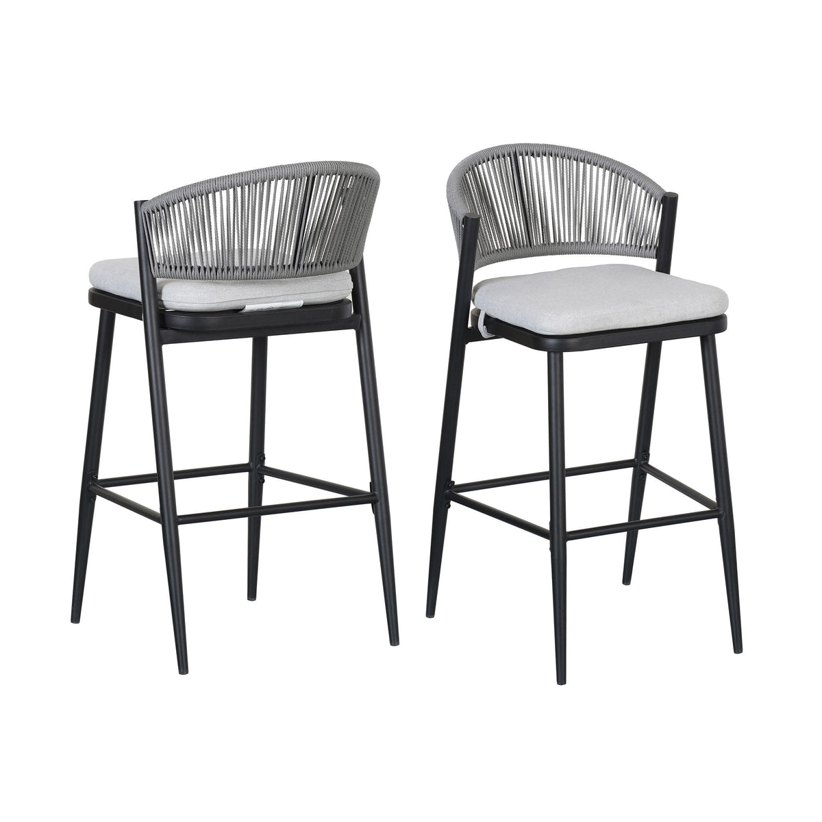 Outdoor Bar Height Metal Frame Counter Stools