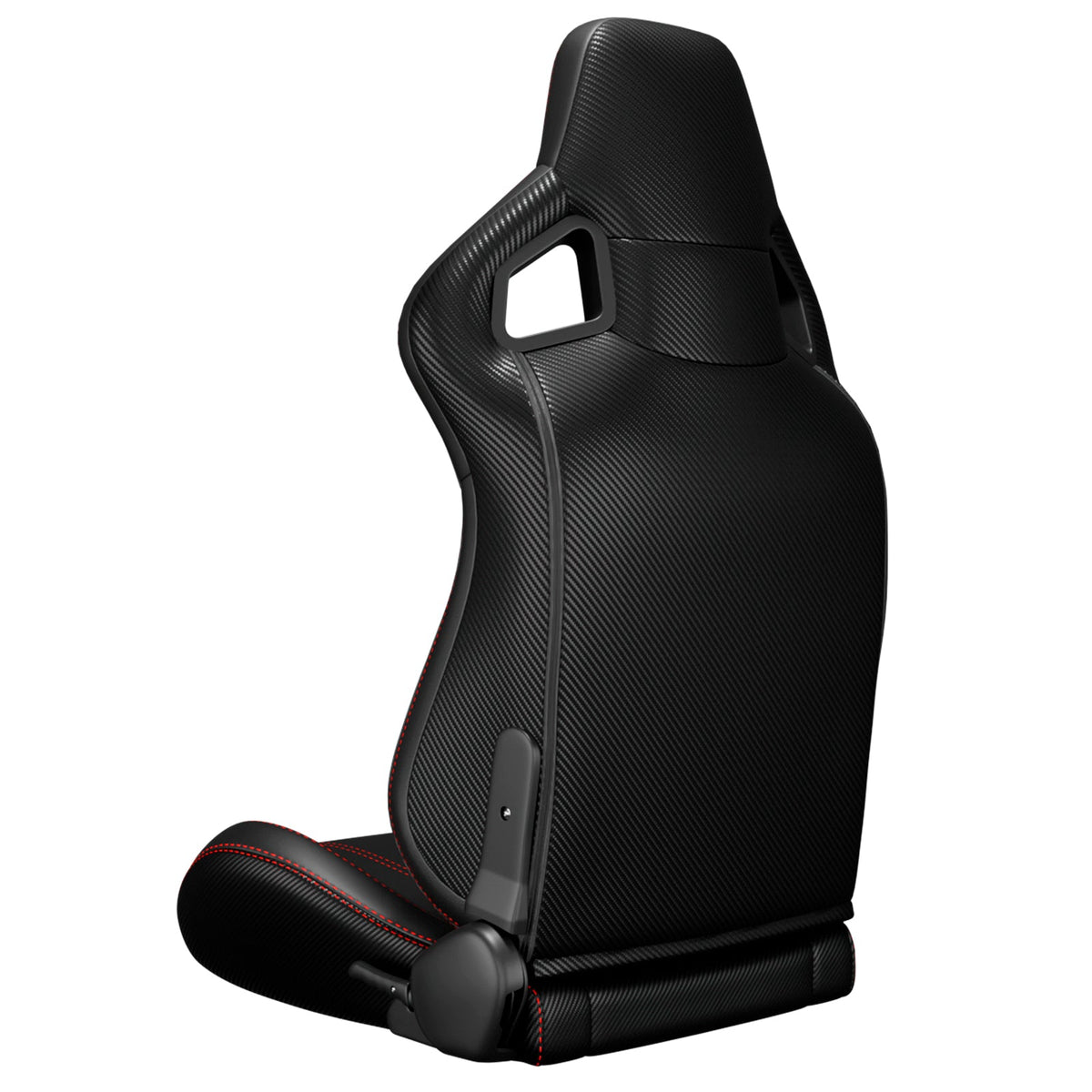 2PC Universal Bucket Racing Seats with Ergonomic Support - PVC Black