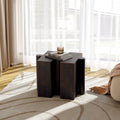 Puzzle Art Side Table with Modular Concave Edge - Magnesium Oxide