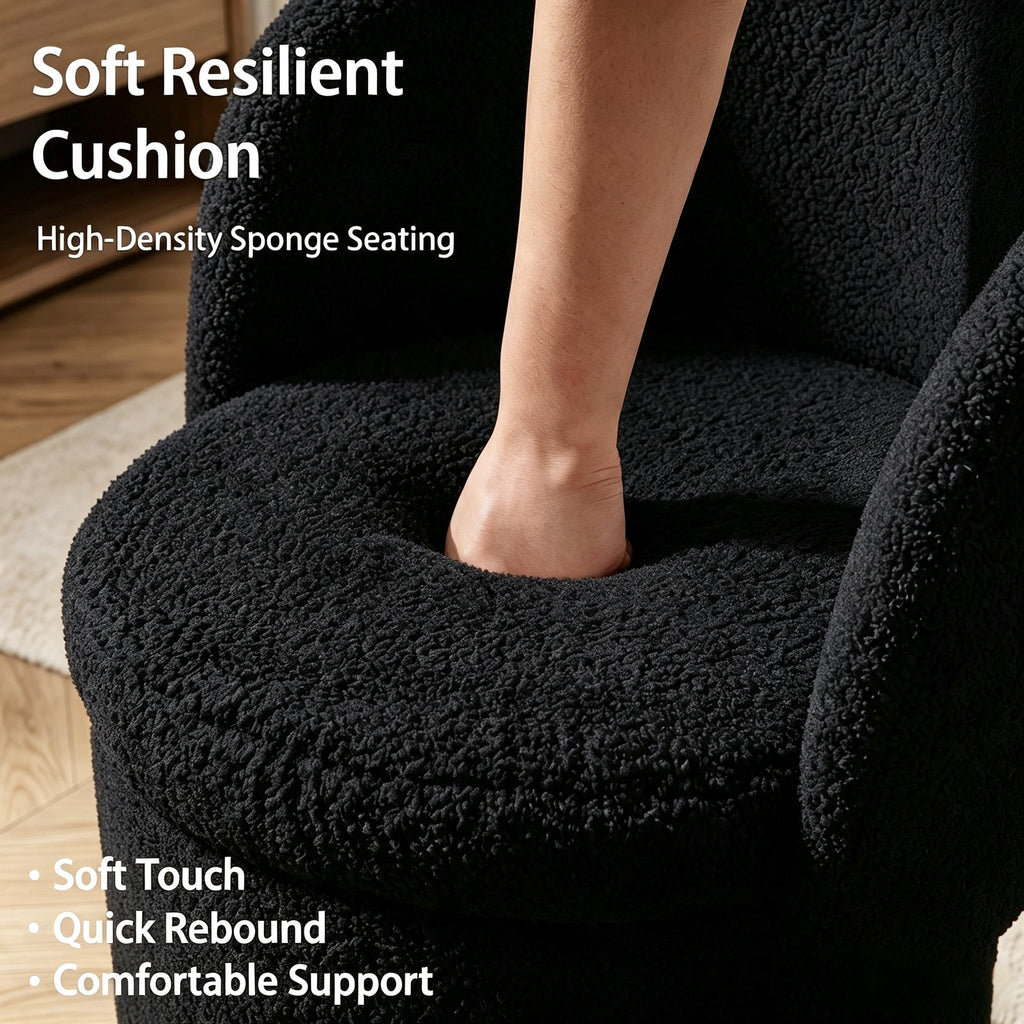 Upholstered Makeup Stool with Storage and Foldable Backrest - Velvet