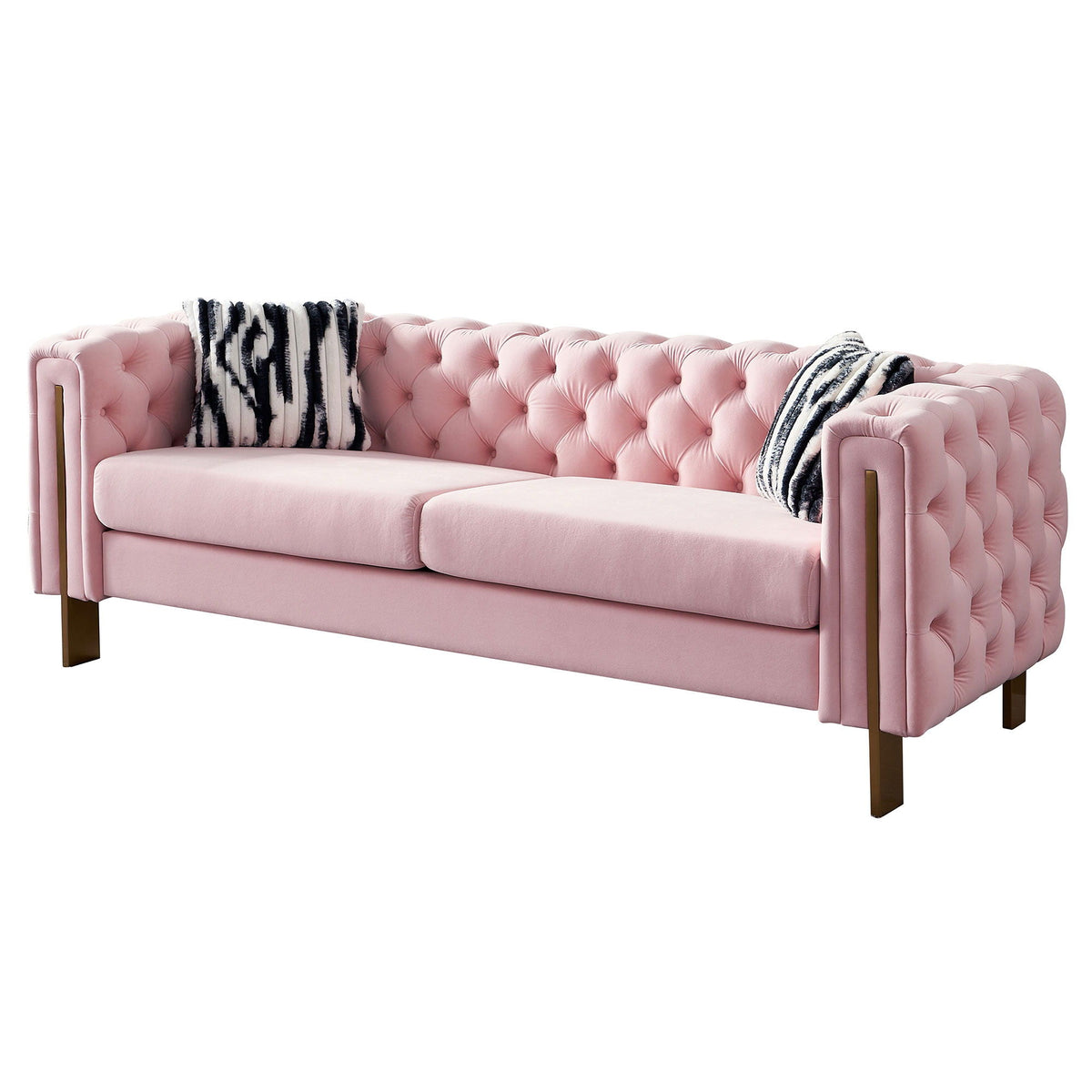 Modern Tufted Living Room Sofa with Button Detail - 84.25" Wide, Multiple Colors