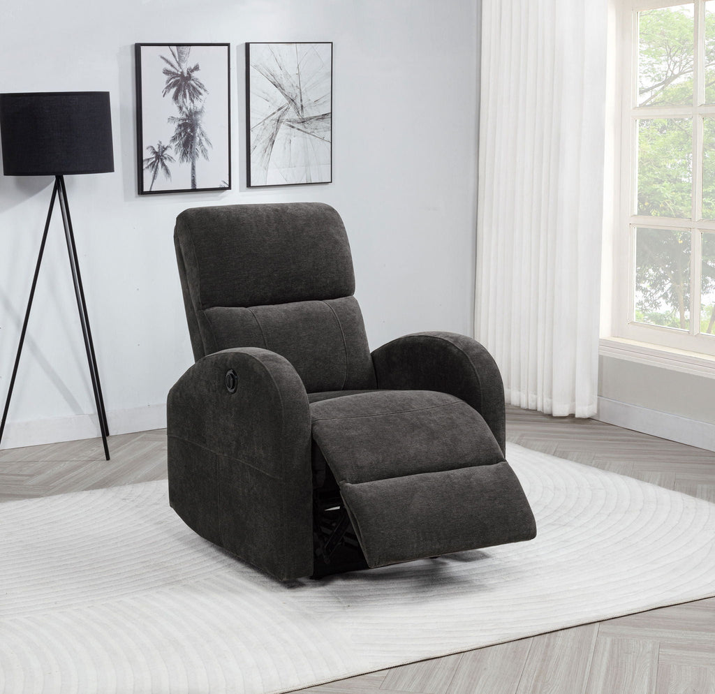 Grant Fabric Upholstered Power Recliner Chair Charcoal Grey