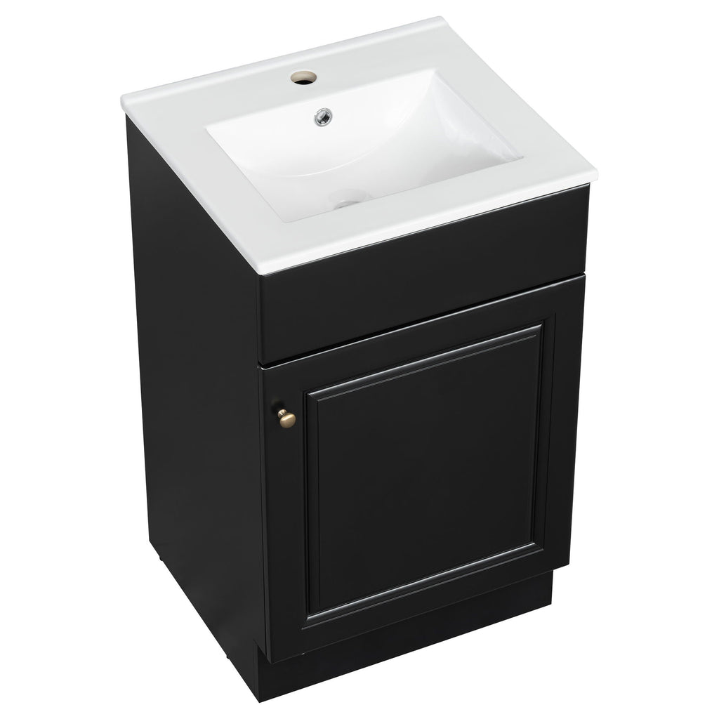 Bathroom Vanity with Sink and Adjustable Shelf - Multiple Colors