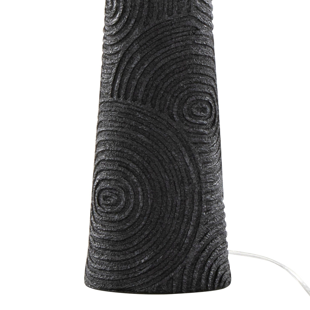 Contemporary Table Lamp Set with Brass Accents - Matte Black / Natural