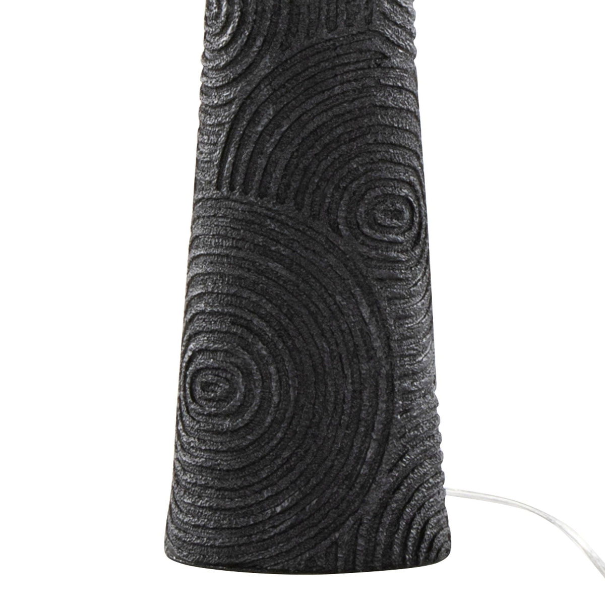 Contemporary Table Lamp Set with Brass Accents - Matte Black / Natural