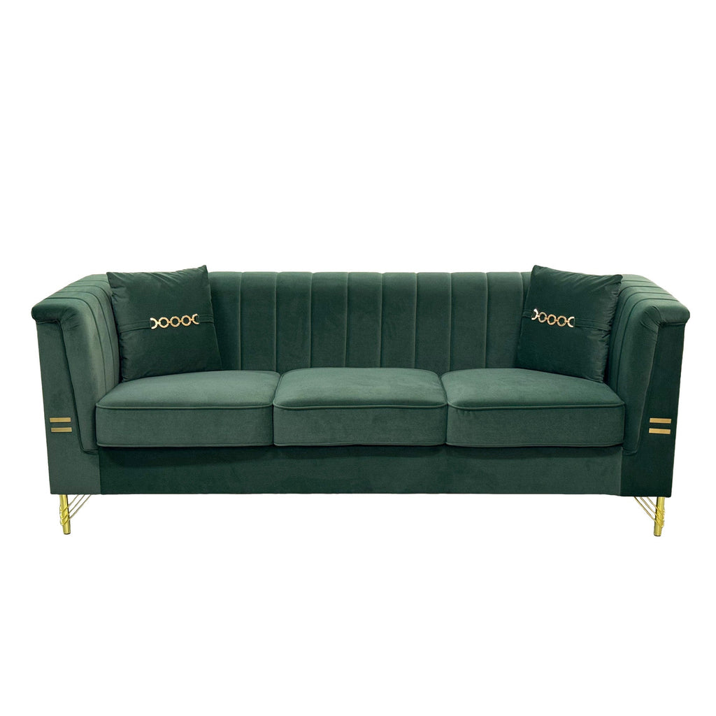 Velvet Sofa with Durable Construction - Gray
