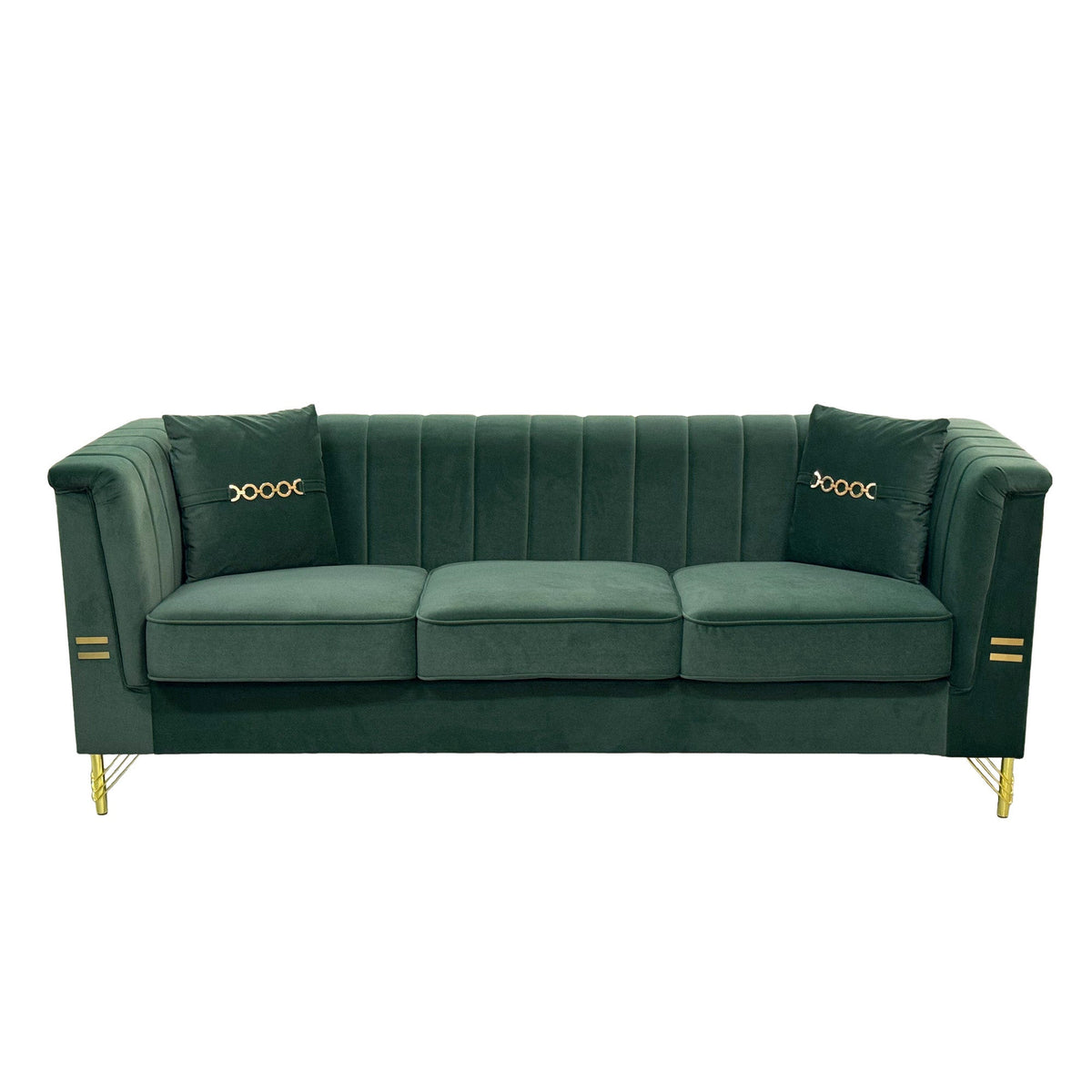 Velvet Sofa with Durable Construction - Gray