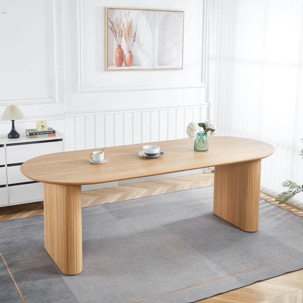 Extensible Dining Table with Metal Legs - Oak