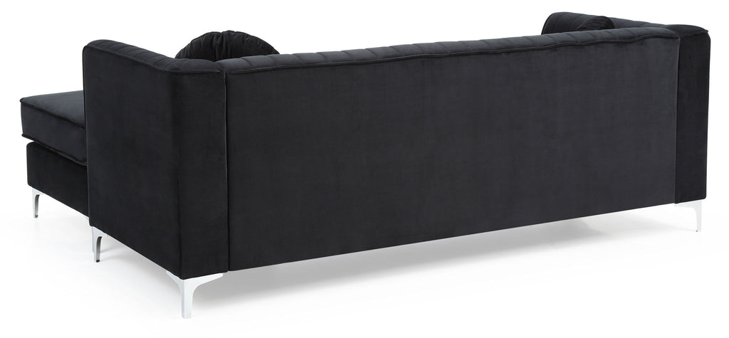 Micro Suede Sofa Chaise with Channel Quilting - Multiple Colors