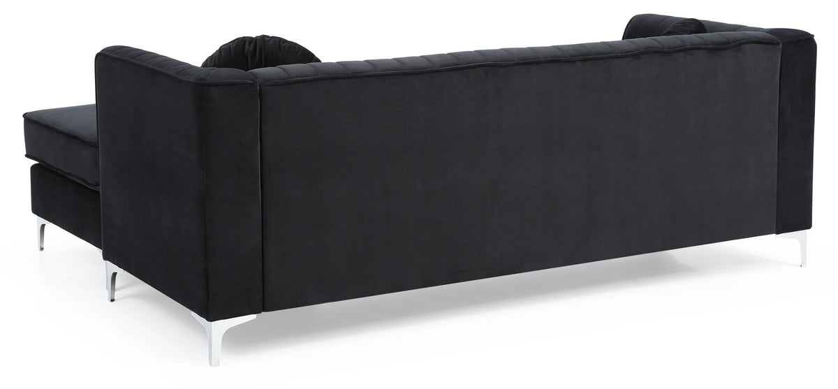 Micro Suede Sofa Chaise with Channel Quilting - Multiple Colors