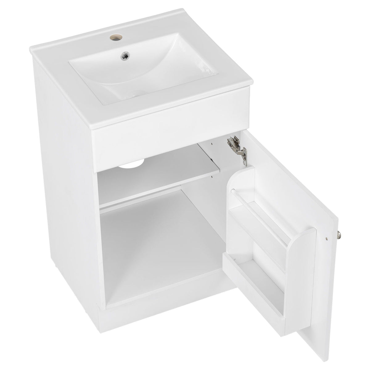 Bathroom Vanity with Sink and Adjustable Shelf - Multiple Colors