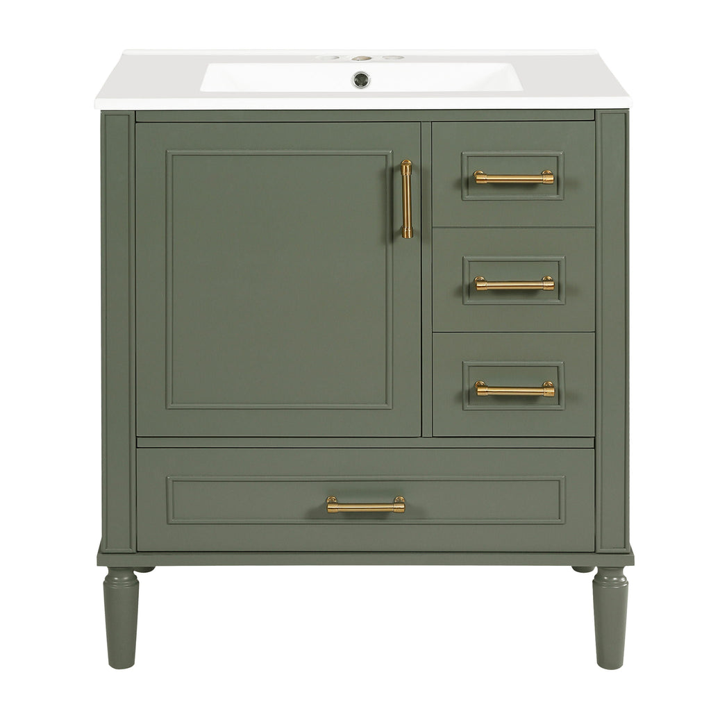 Traditional Bathroom Vanity Set with Soft Close Doors - Multiple Colors