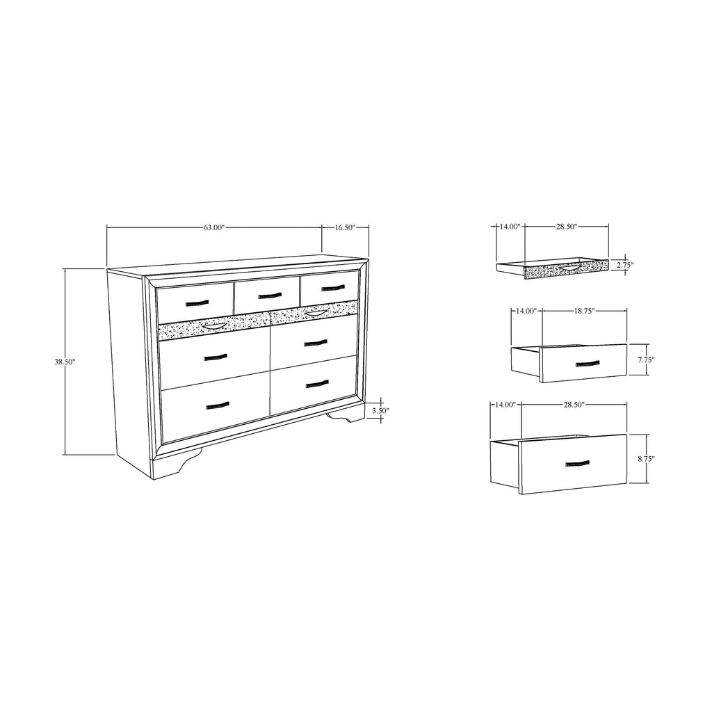 Sparkle Dresser with Jewelry Drawer - Gray