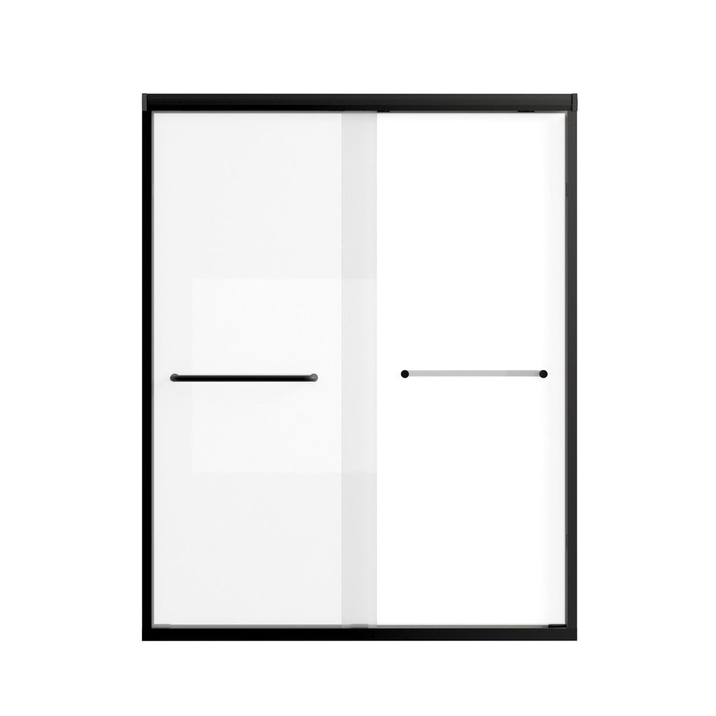 Double Sliding Shower Door with Explosion Proof Film - Black, Gray, or Dark Gray