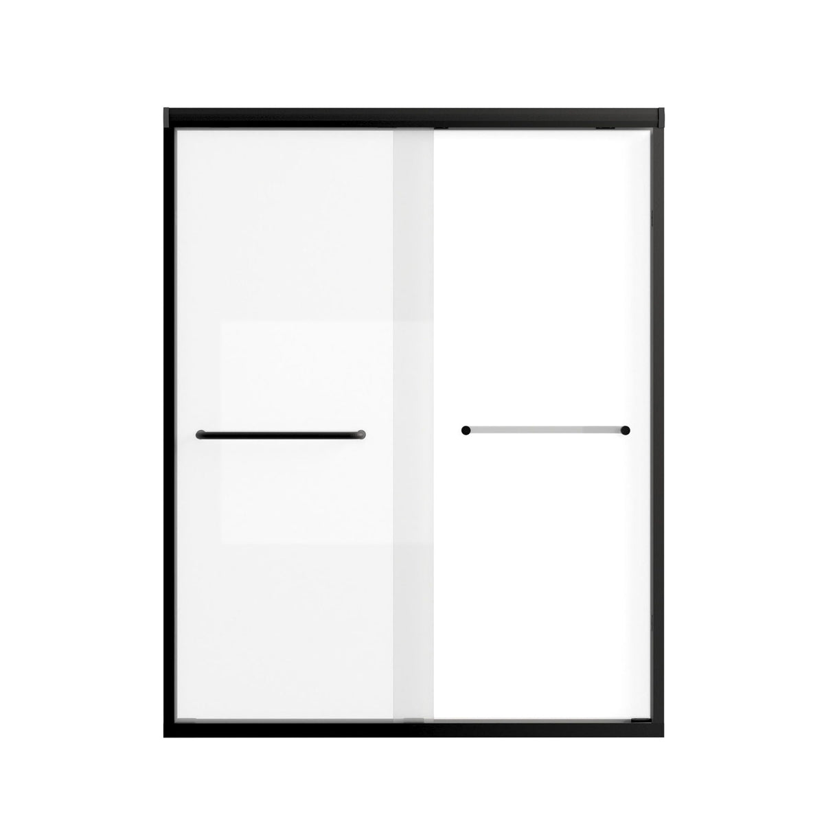 Double Sliding Shower Door with Explosion Proof Film - Black, Gray, or Dark Gray