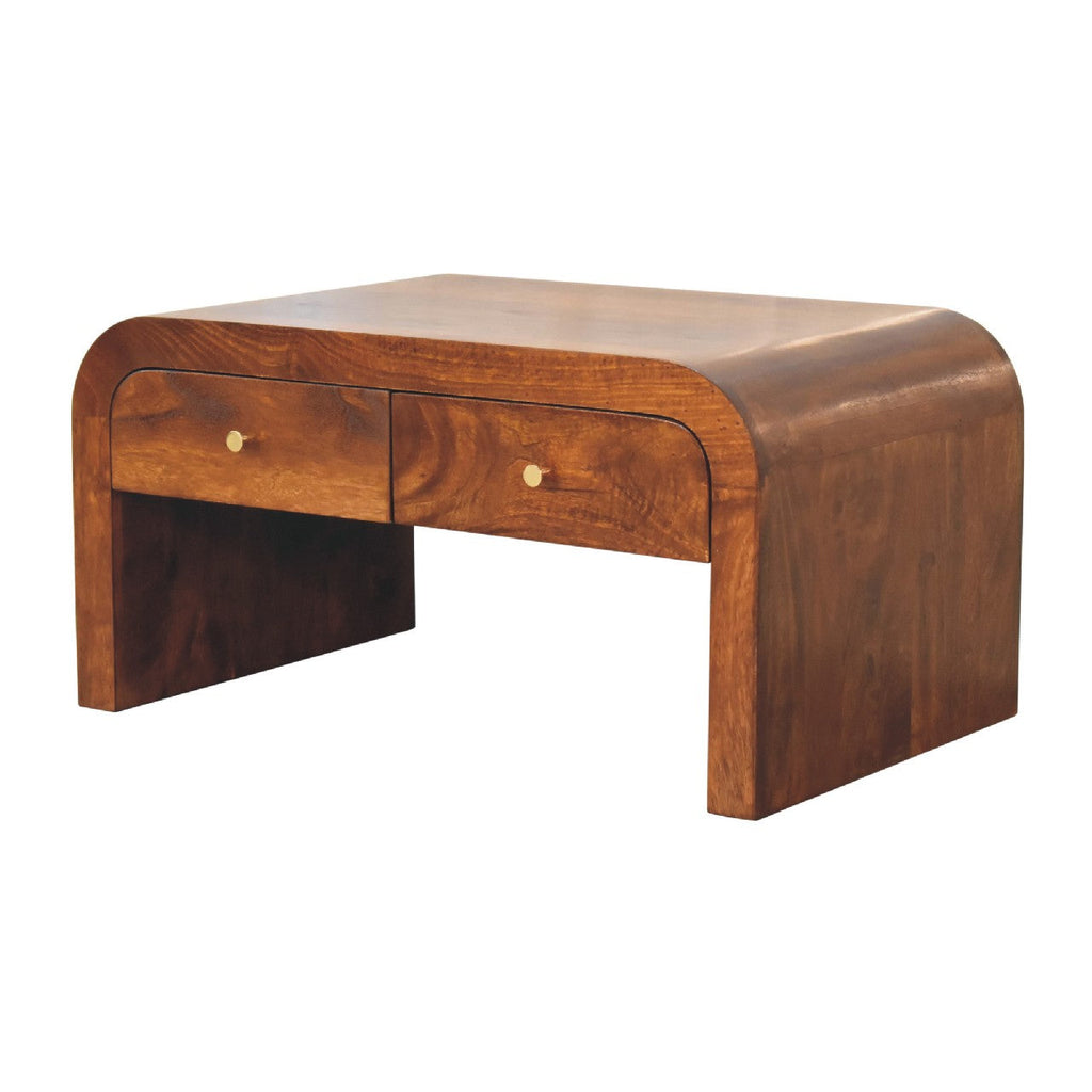Solid Wood Darcy Coffee Table with 2 Drawers - Chestnut