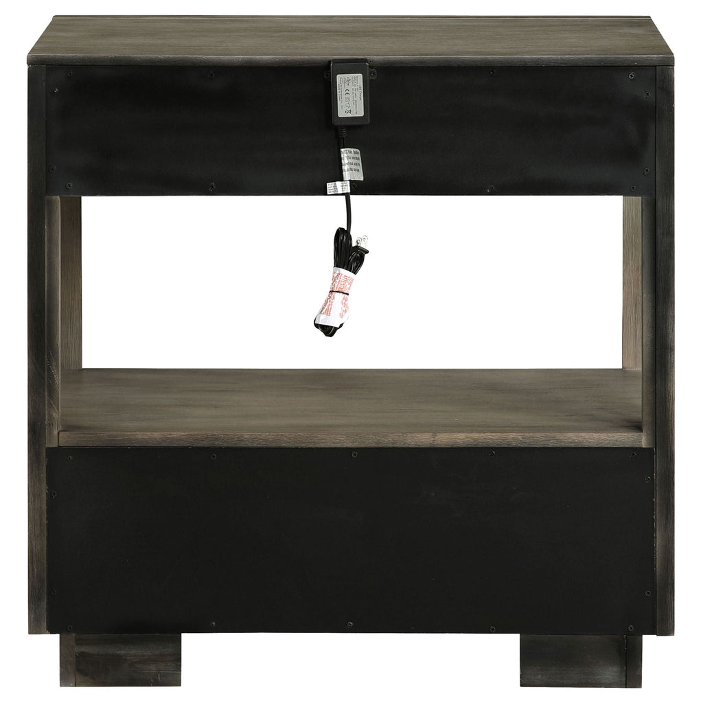Durango 2-drawer Nightstand Bedside Table Taupe Oak