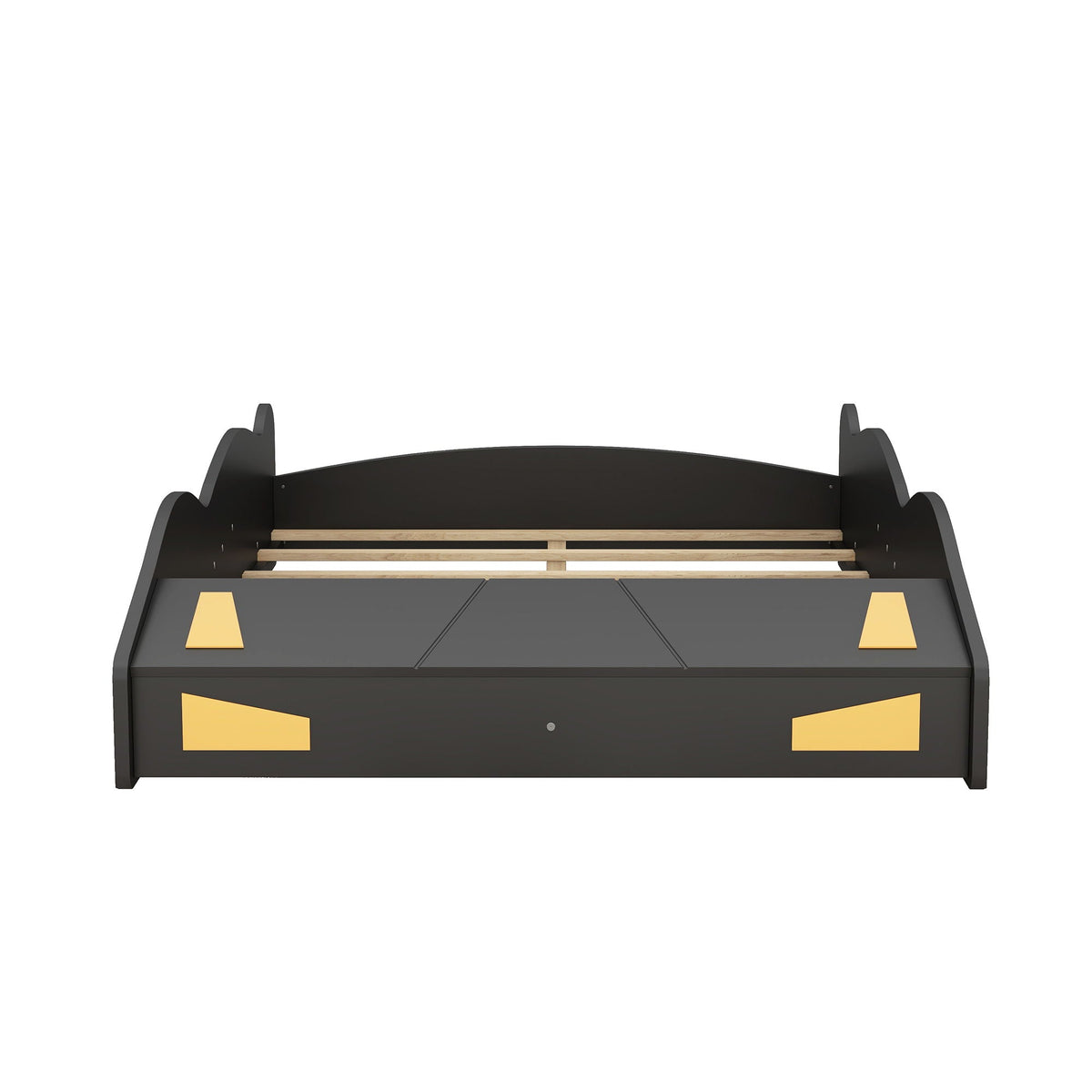 Race Car Platform Bed with Storage and Wheels - Black or Blue