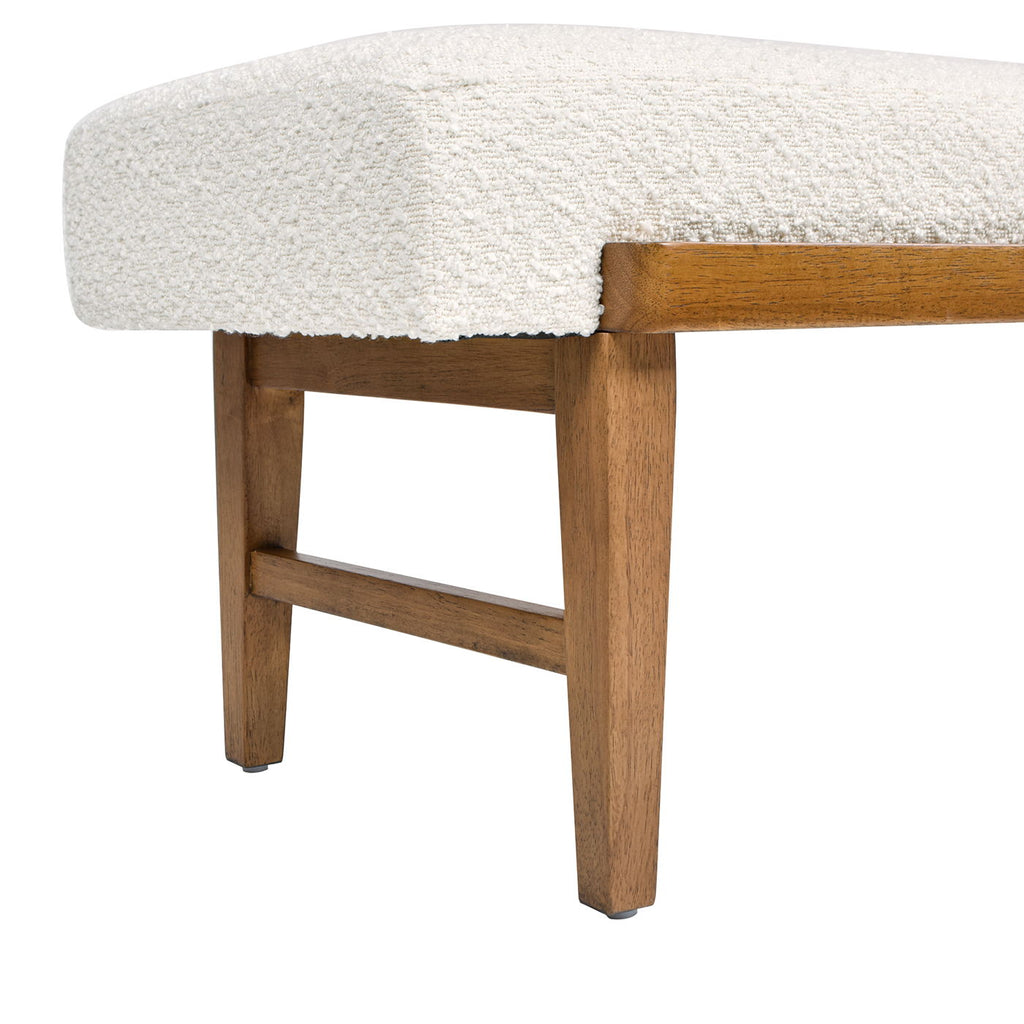 Modern Telephone Bench with Sliding Shelf – Ivory White