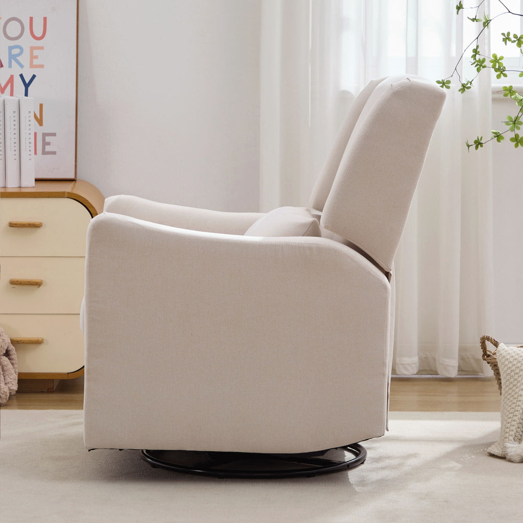 Wide Wingback Swivel Glider Rocker Recliner Chair with 360-Degree Swivel - Dark Green or Beige