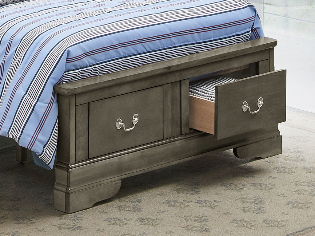Upholstered Panel Sleigh Storage Bed with Dove Tail Drawers - Multiple Colors