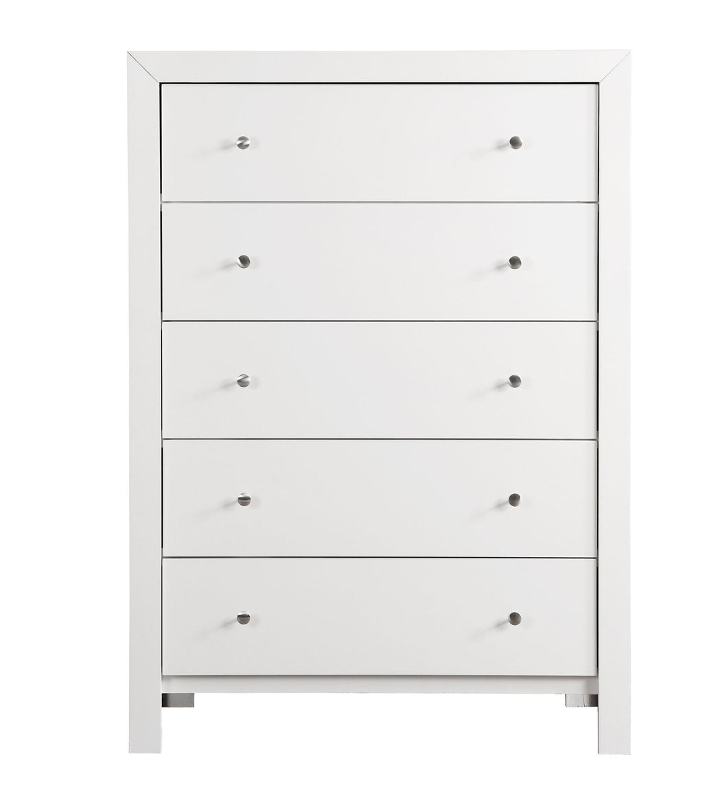 Modern Elegant Transitional Storage Chest with Spacious Drawers - Dark Red, Black, or White