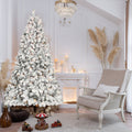 9FT Flocked Christmas Tree with 850 UL Lights and Real Pine Cones