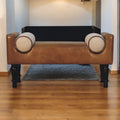 Solid Wood Chester Buffalo Bench with Buffalo Leather Upholstery