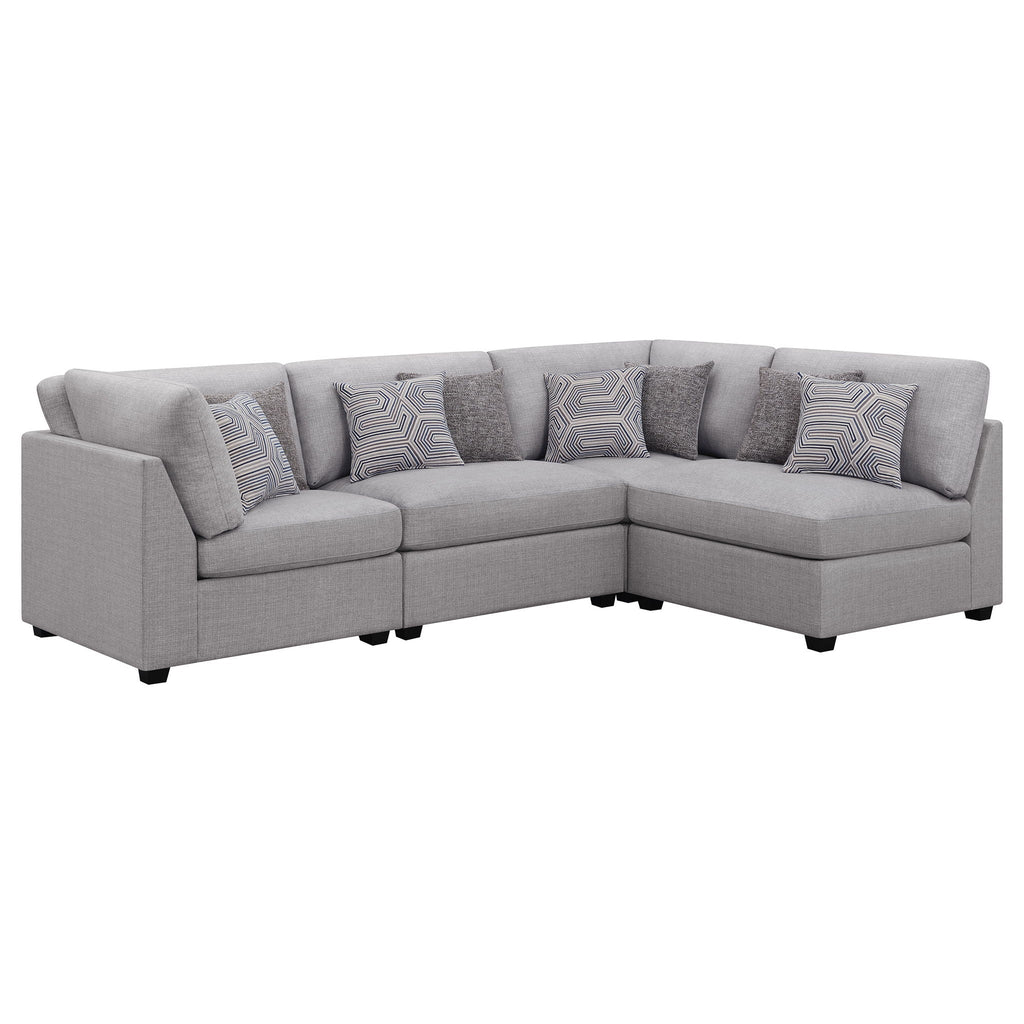 Cambria 4-piece Upholstered Modular Sectional Sofa Grey
