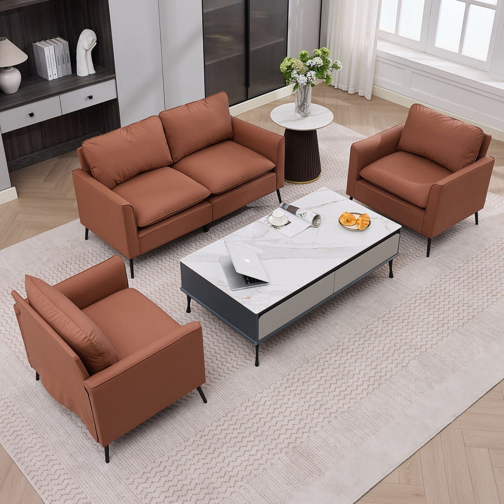 Upholstered Loveseat with Plush Headrest - Multiple Colors