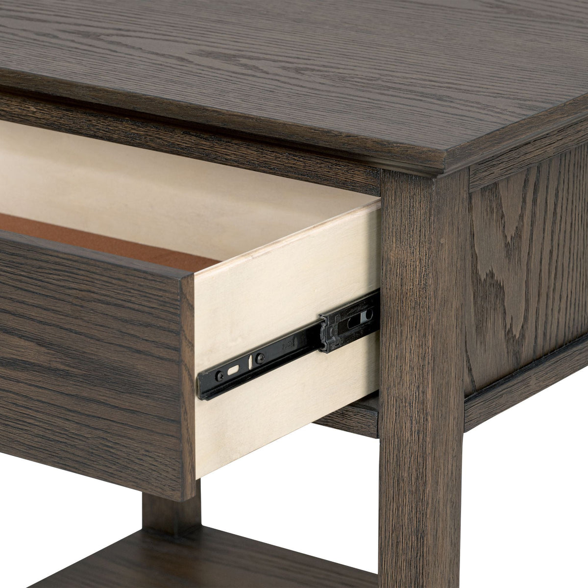 Bedside Table with Drawer and Shelf - Solid Wood Nightstand - Light Brown, Dark Brown, Beige, or Dark Gray
