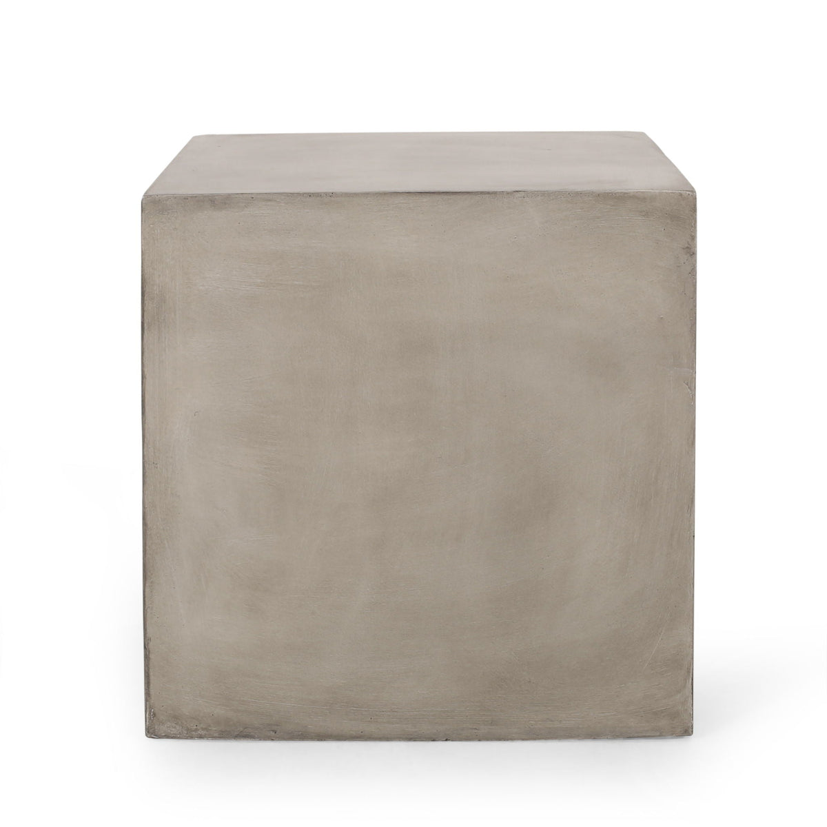 Square Lightweight Side Table with Travertine Finish - Gray or Beige