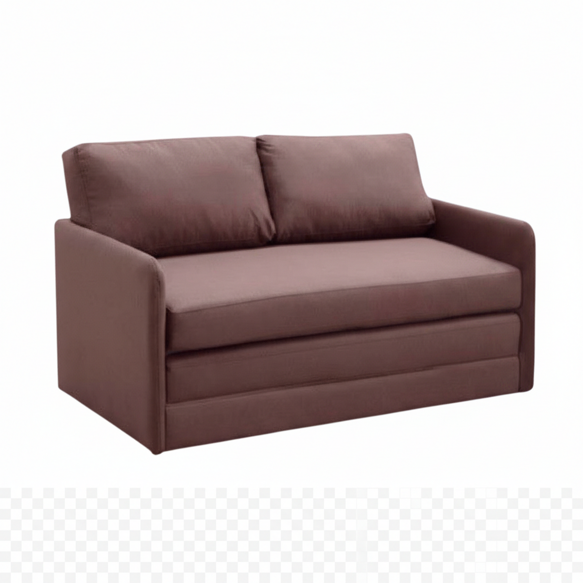 Modern Fabric Loveseat Sleeper with Sturdy Wood Frame - Brown