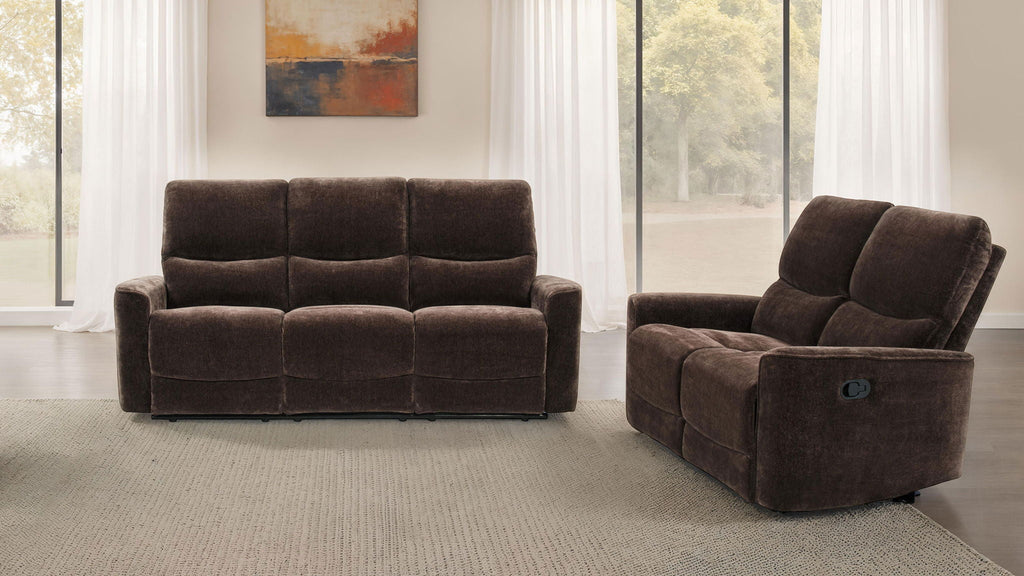 Navarro 2-piece Upholstered Reclining Sofa Set Dark Brown