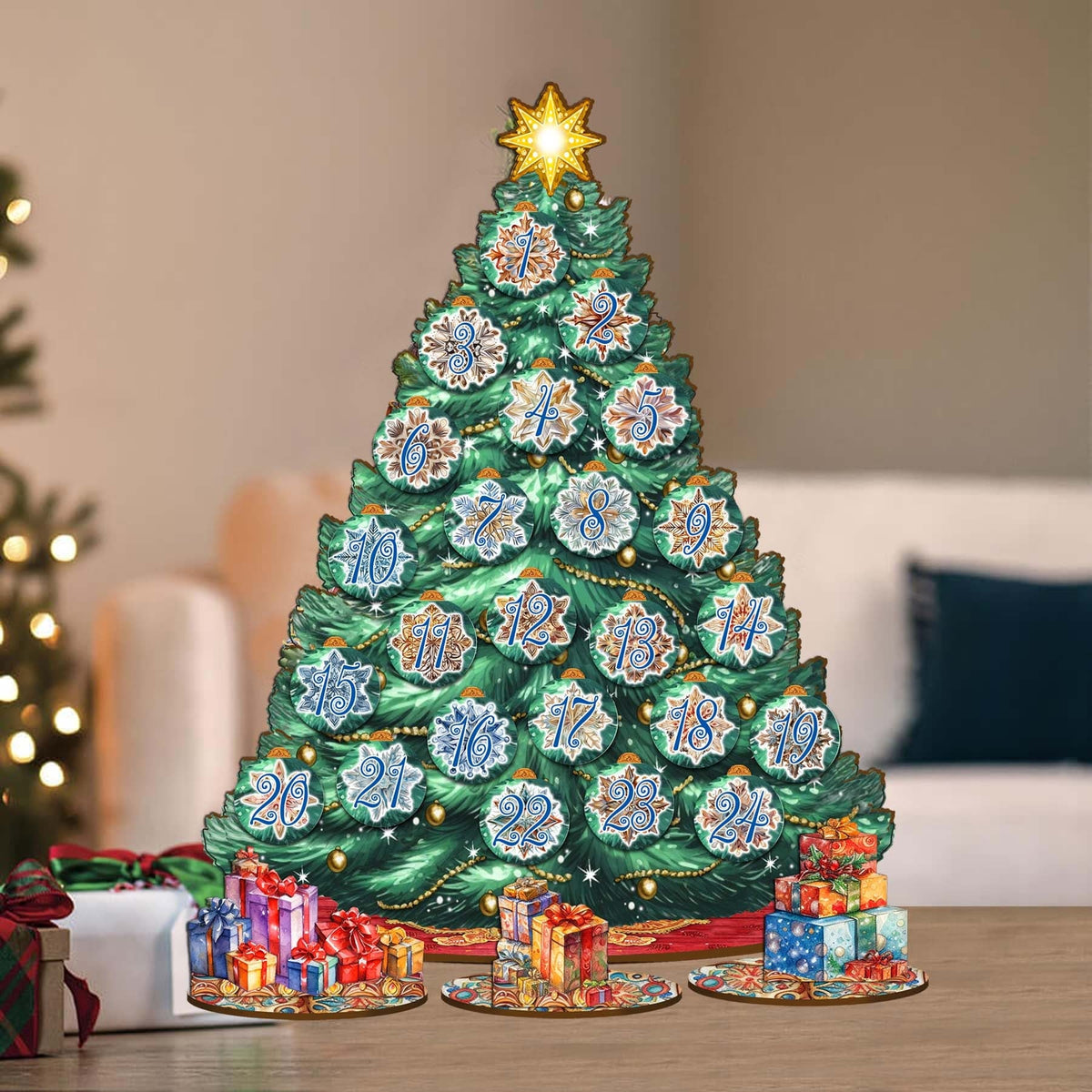 Advent Calendar Christmas Tree Eco Wood Set by G.DeBrekht Christmas Decor - 8091504